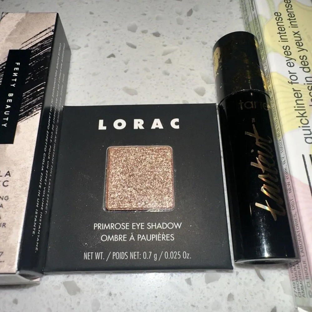 Eye Makeup Lot- Fenty, Tarte Mascaras, Lorac Eyeshadow & Clinique Eyeliner